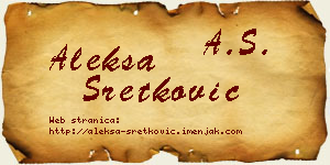 Aleksa Sretković vizit kartica